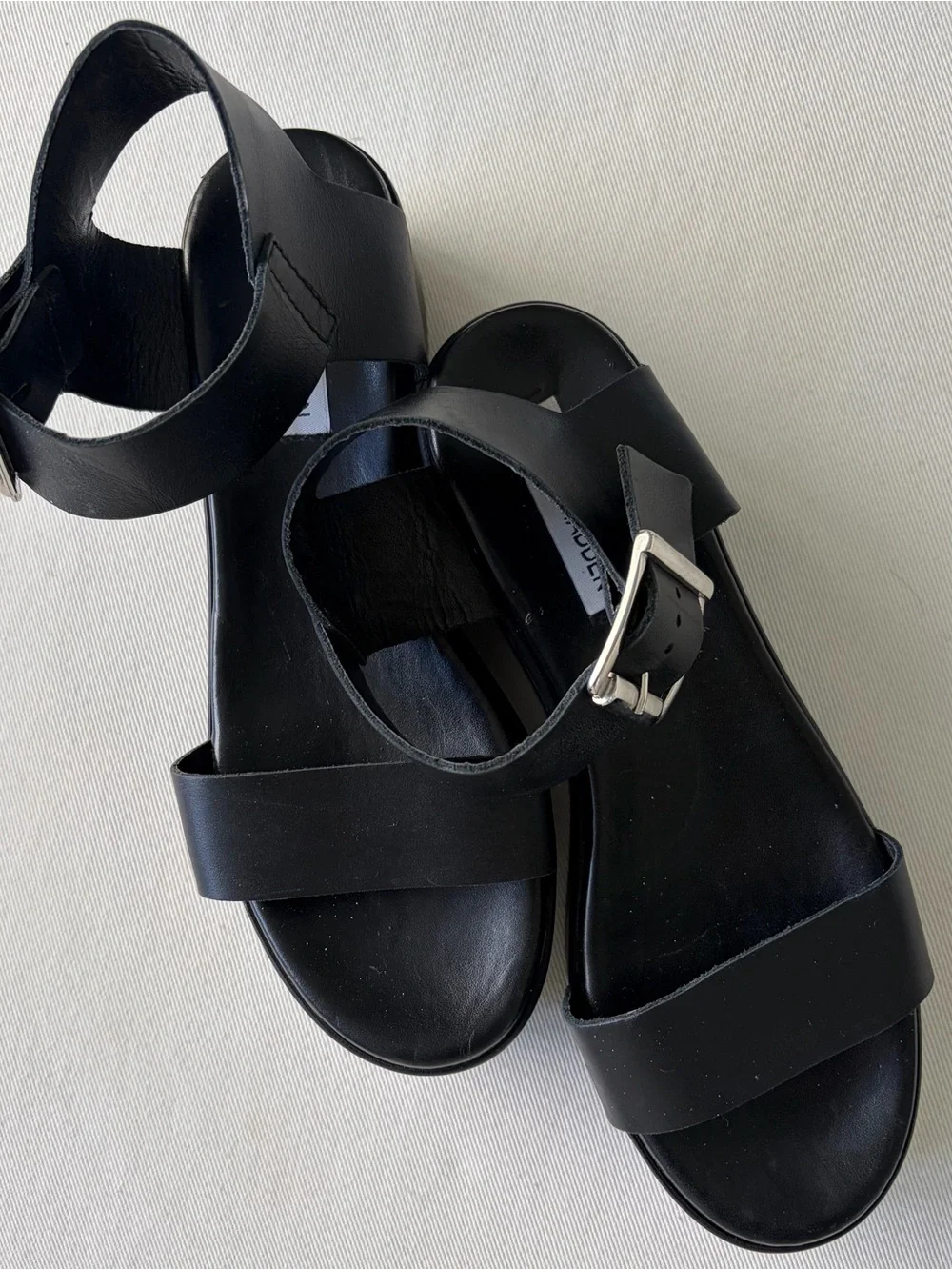 Steve Madden Made in Italy Genuine Leather Platform Sandals Size 8